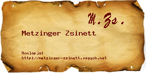 Metzinger Zsinett névjegykártya